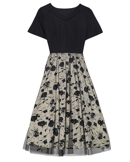 Mara Line Floral Mesh Dress