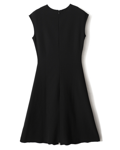 Noir Fold Pleat Midi Dress