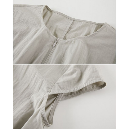 Mira Taupe Zip Belt Dress