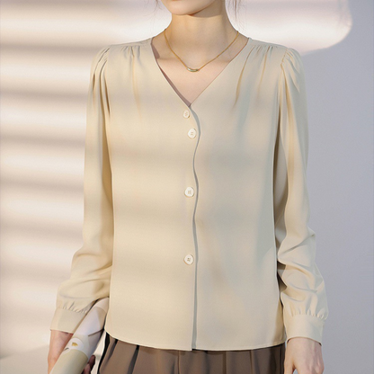 Mira Ease Wave Button Blouse