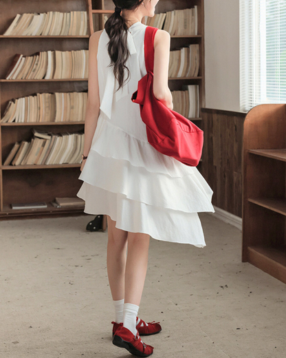 Lumi Drift Tiered Cotton Dress