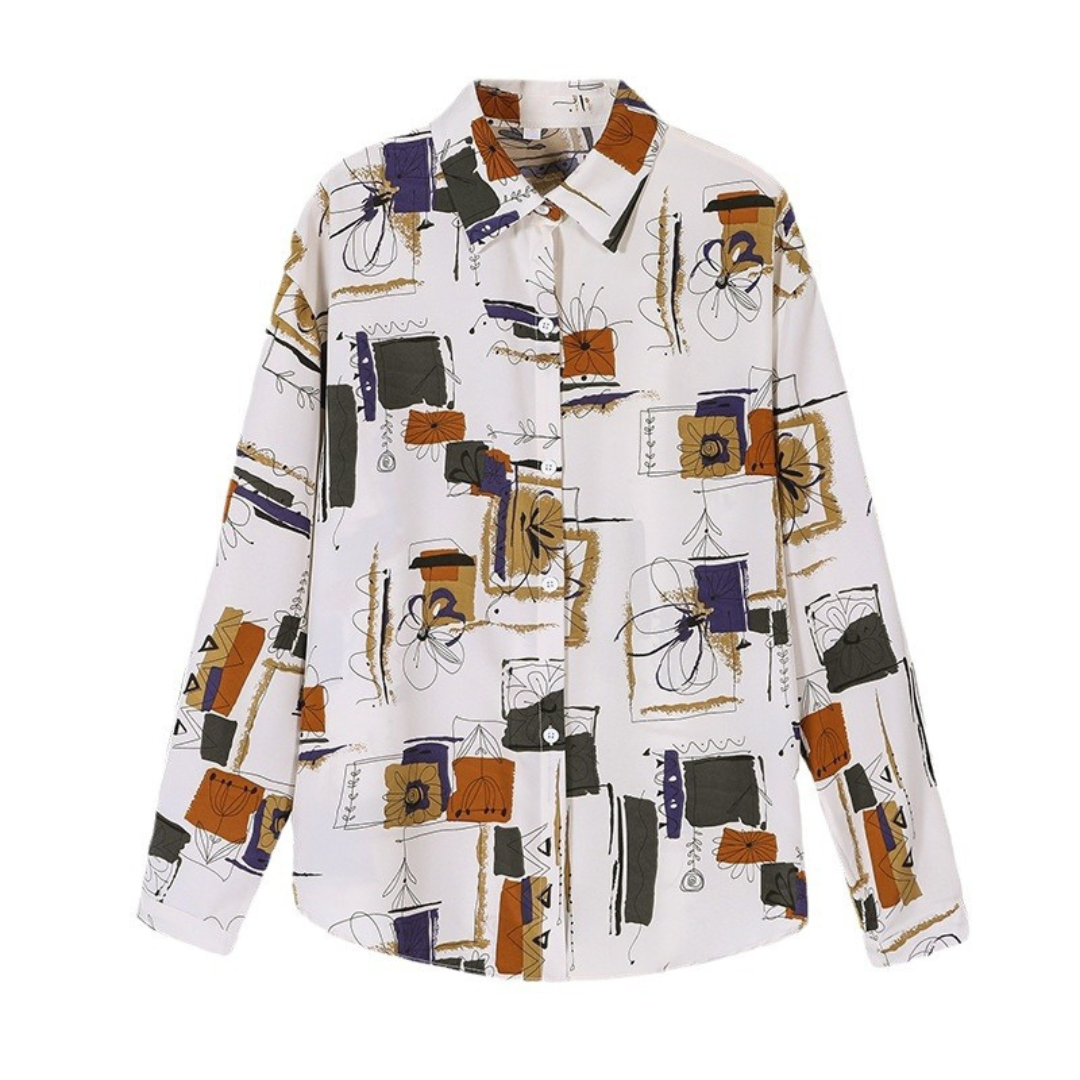 Mabel Print Vintage Chiffon Blouse