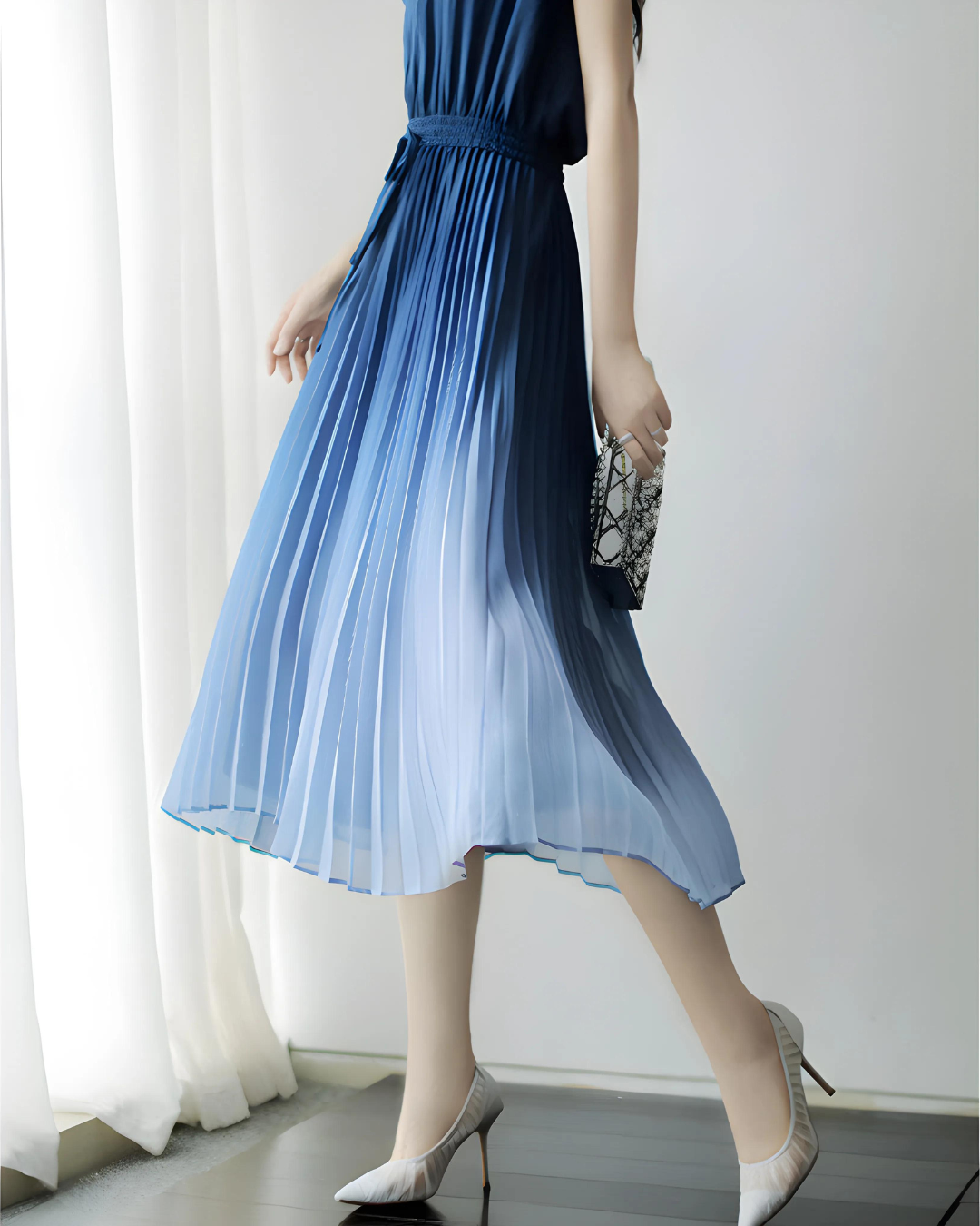 Isla Flow Ombre Pleat Dress