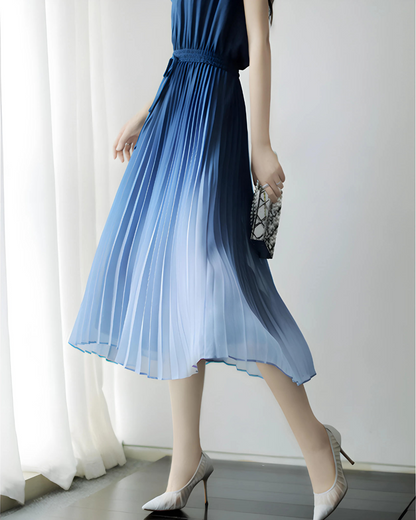 Isla Flow Ombre Pleat Dress
