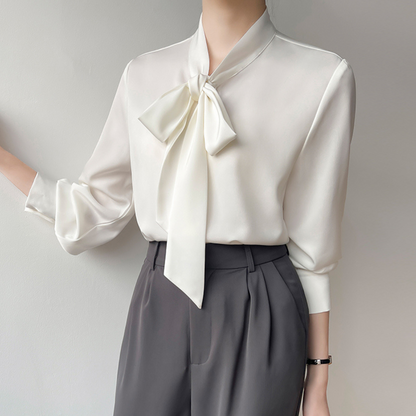 Lina Calm Stripe Drape Blouse