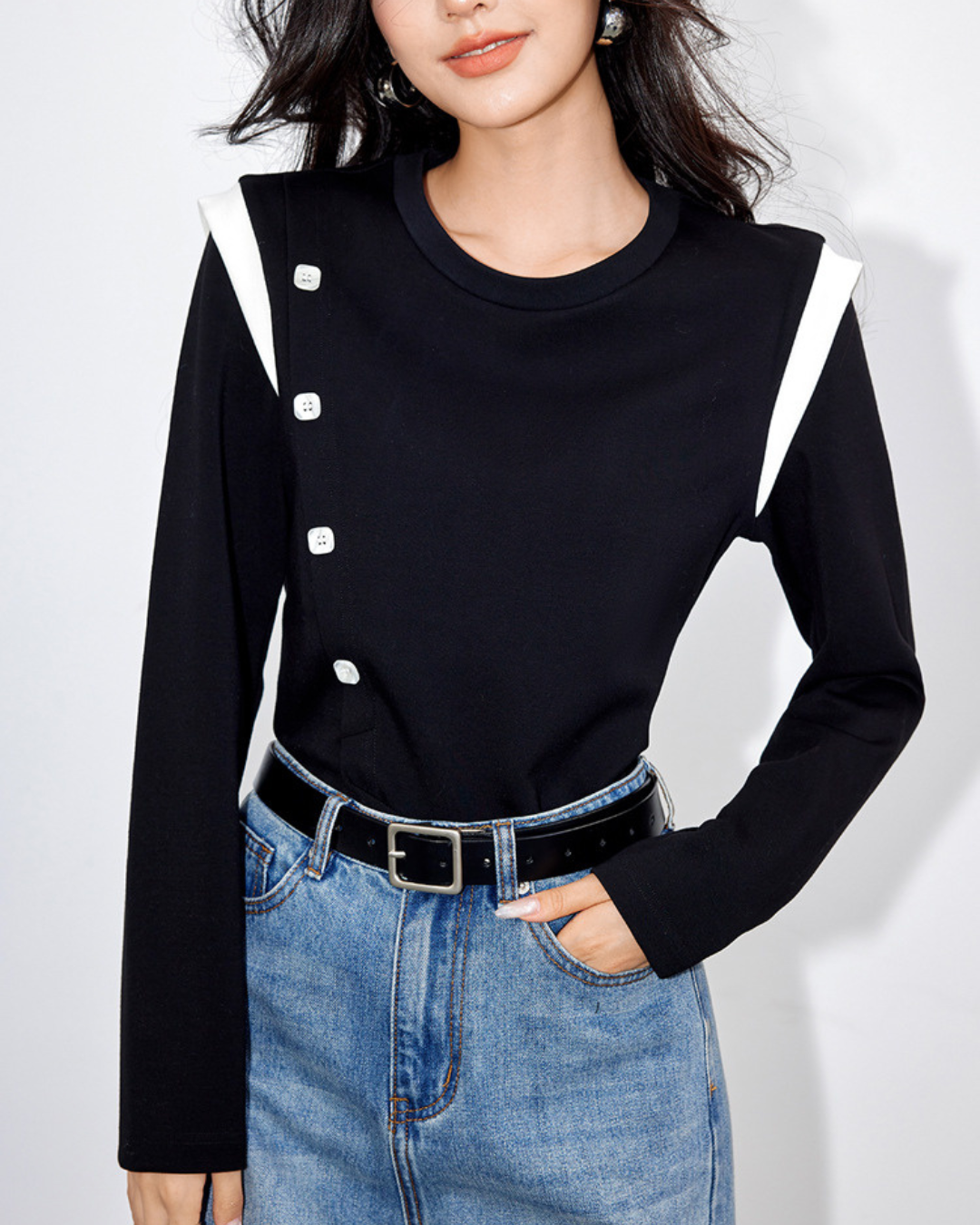Lyra Angle Button T-Shirt