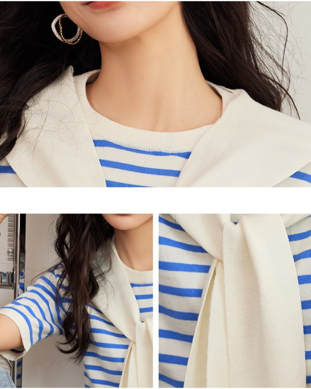 Ava Stripe Soft Drape T-Shirt
