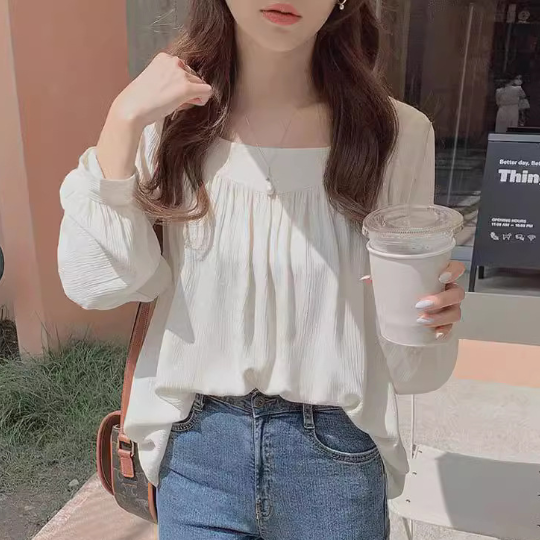 Clara Ease Square Neck Everyday Blouse