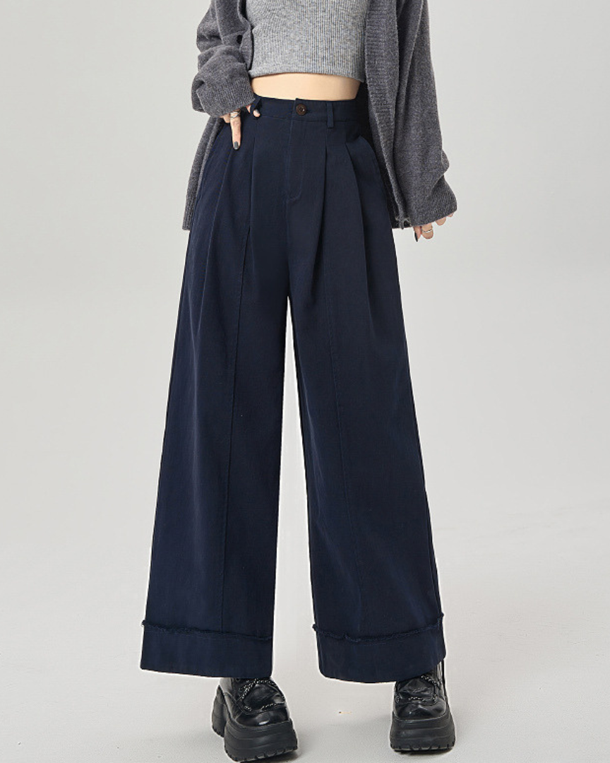 Mira Folded Wide Cotton Pants
