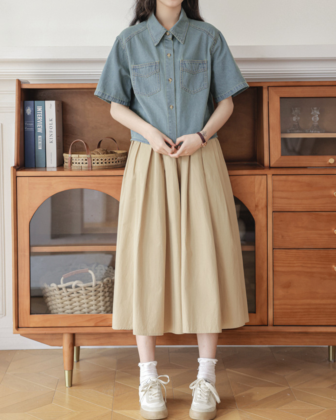 Aria Calm Pocket Denim Shirt