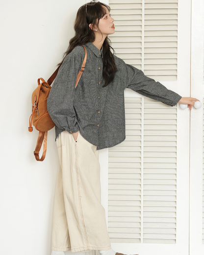 Nara Soft Stripe Button Shirt