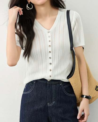 Elina Light Pointelle Cardigan