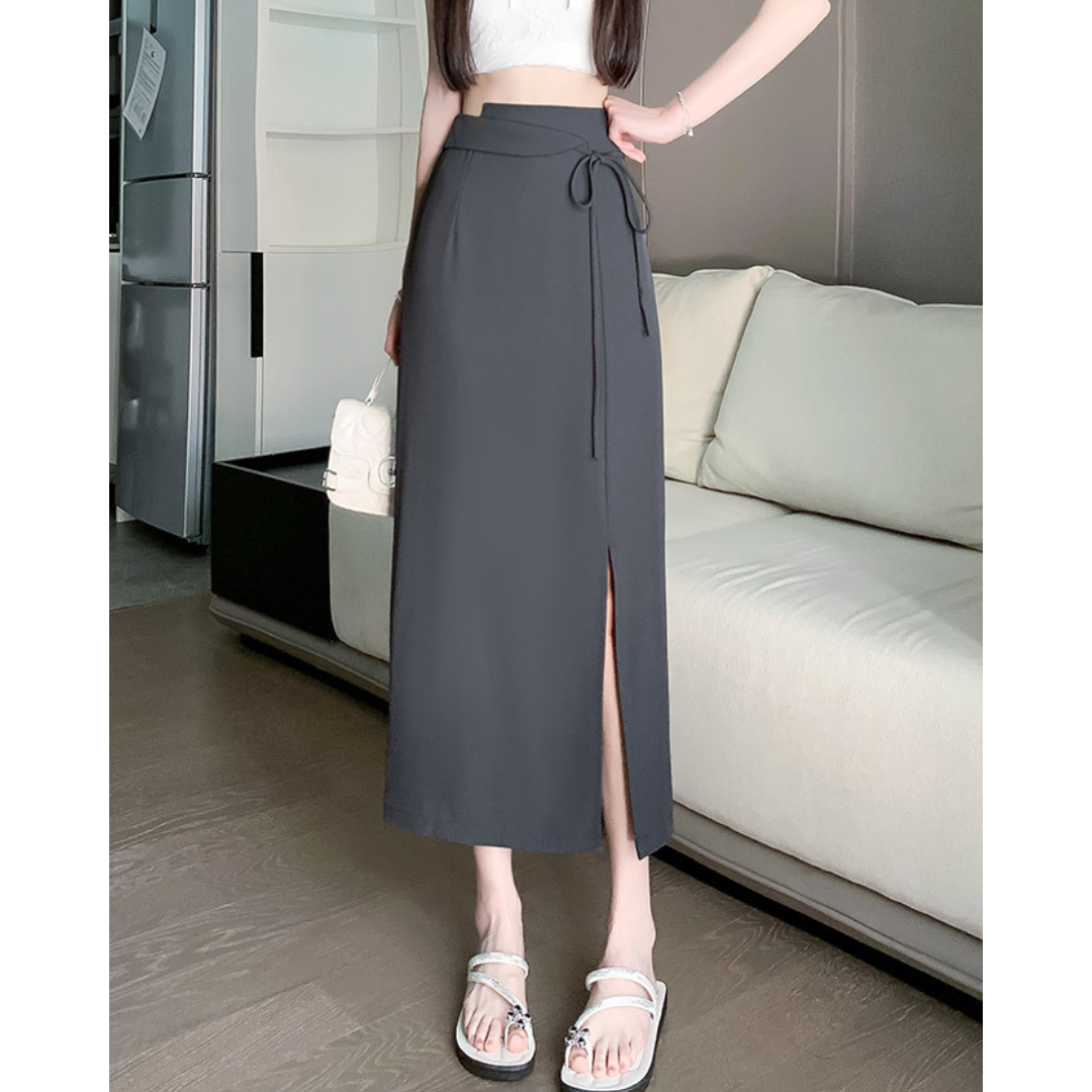 Clea Wrap Tie Midi Skirt