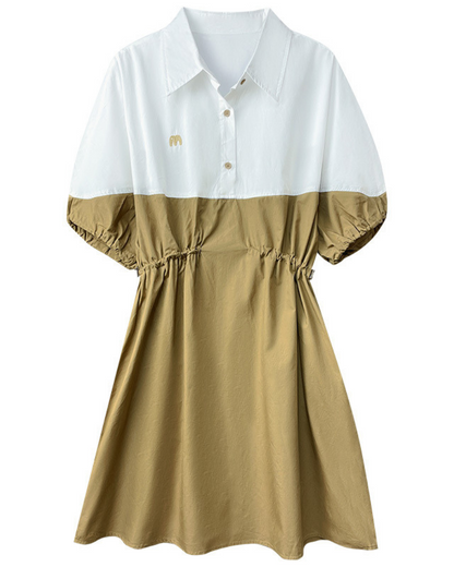 Olive Panel Soft Cinch Dress
