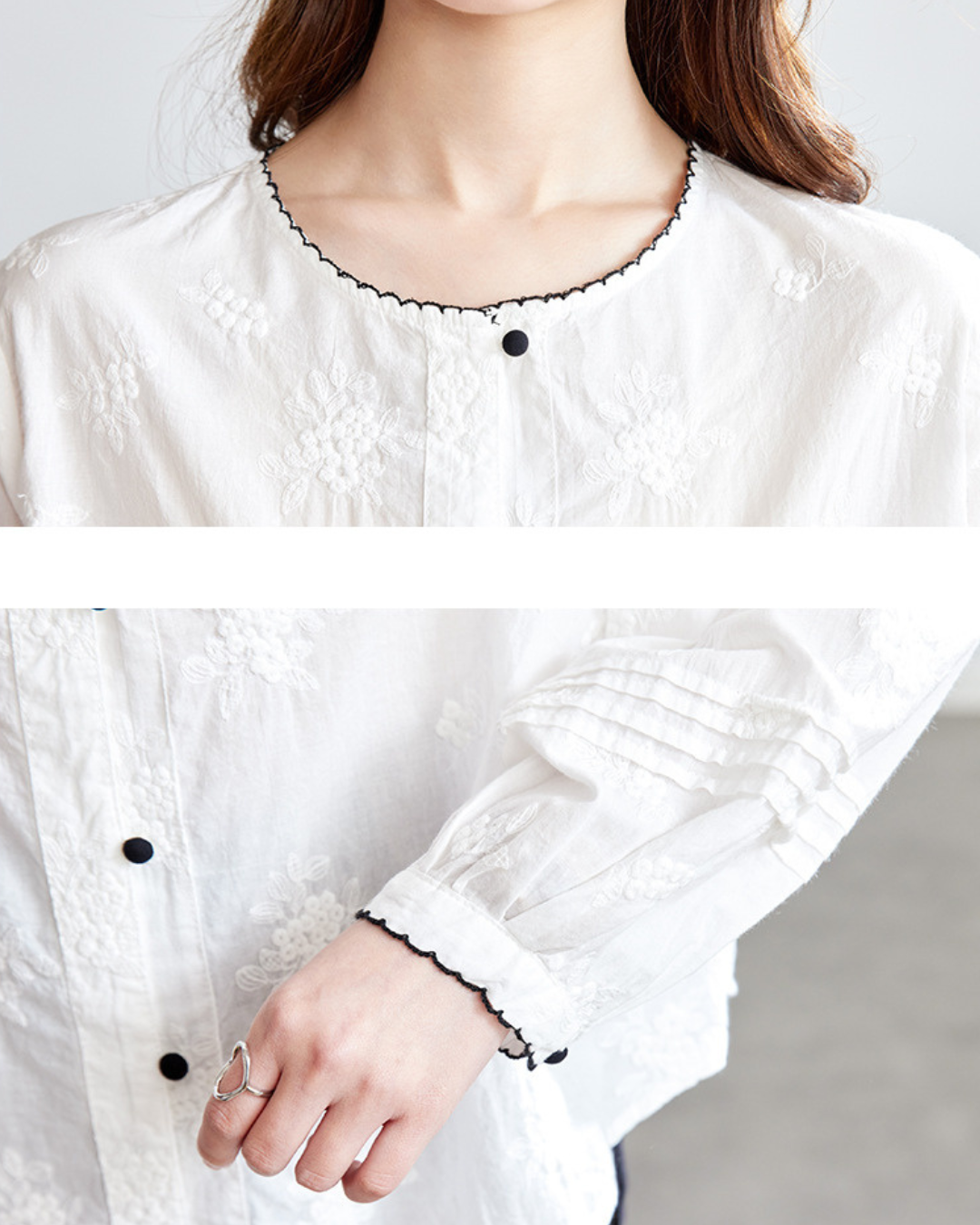 Flora Calm Trim Blouse