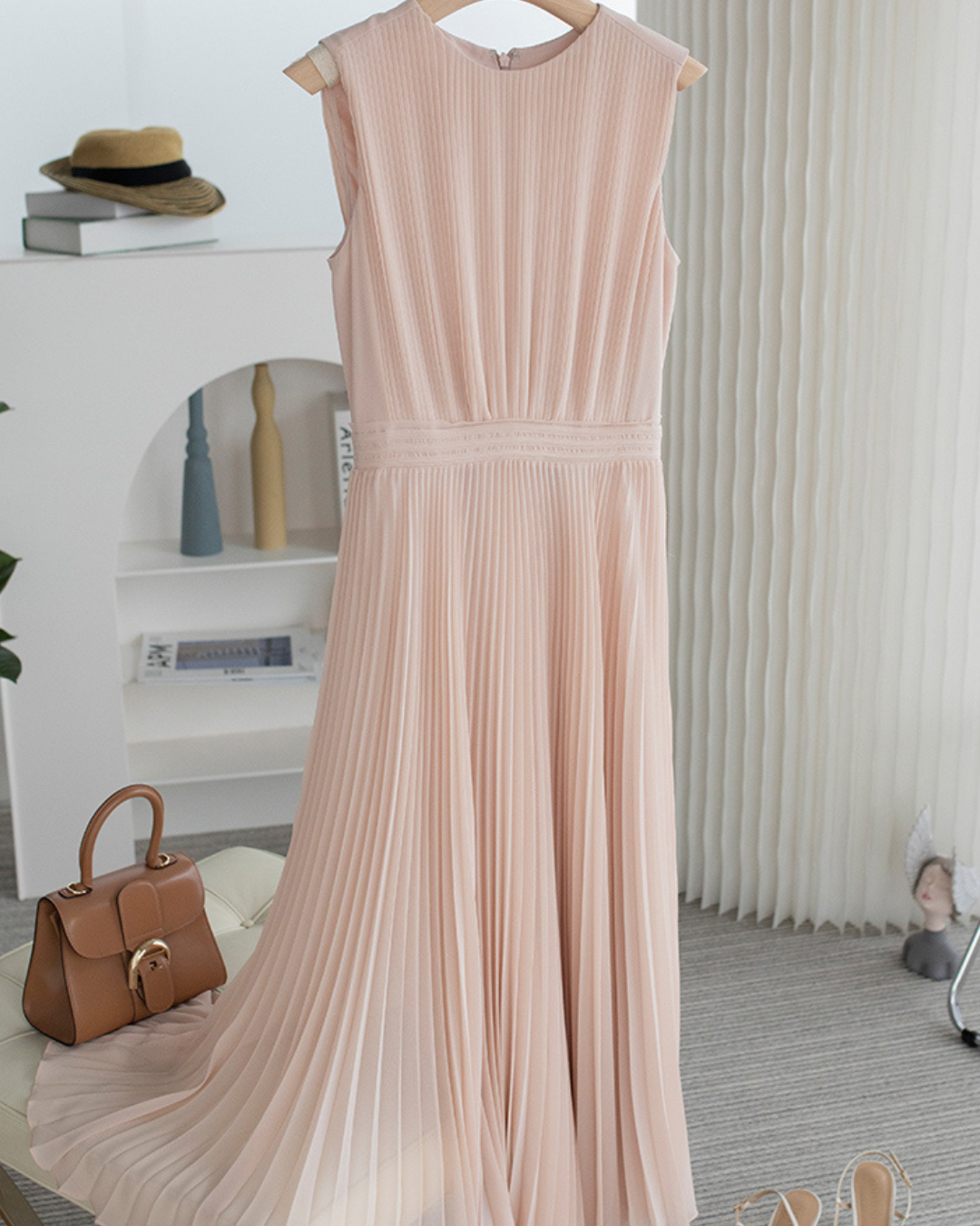 Aria Soft Pleat Midi Dress