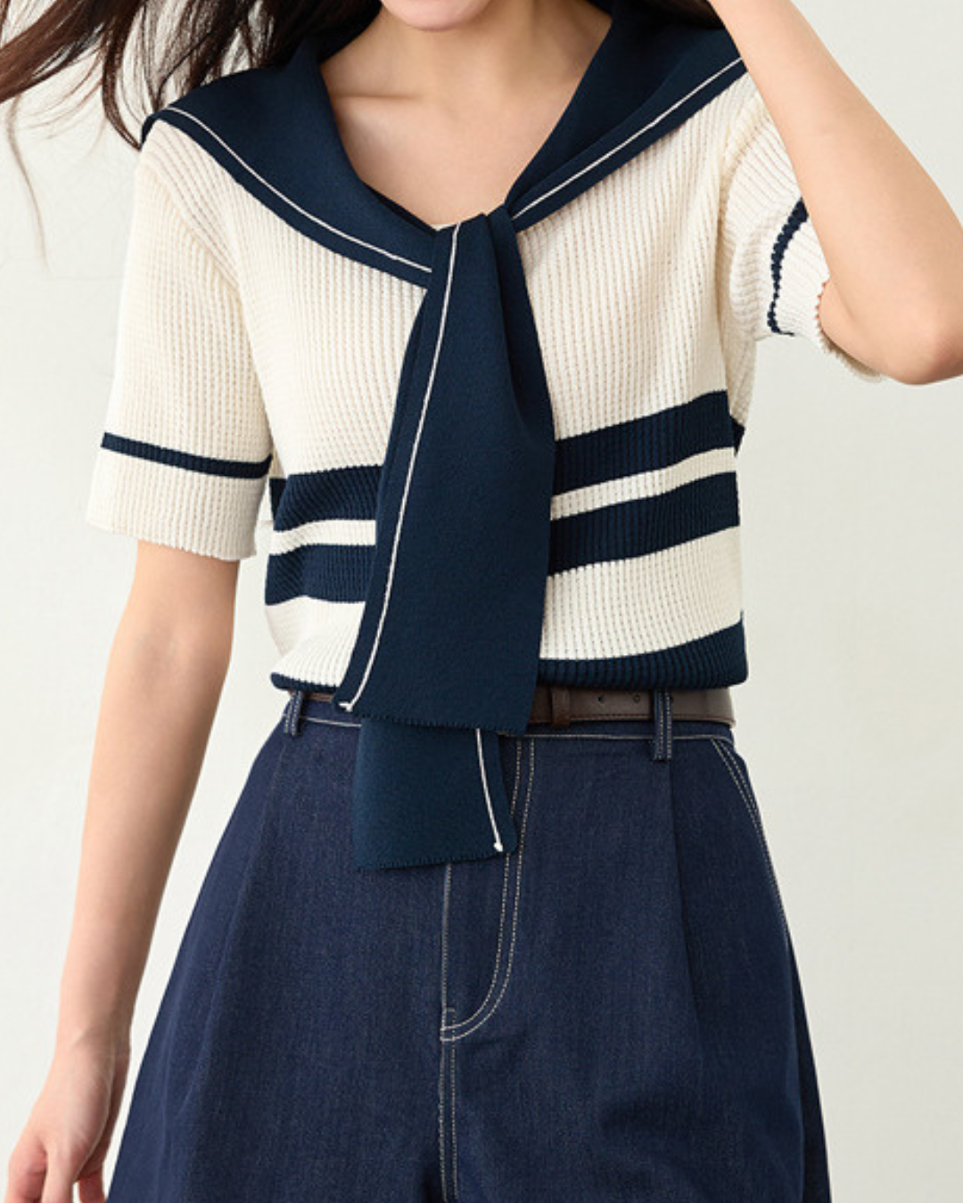 Marin Stripe Collar Knit T-Shirt