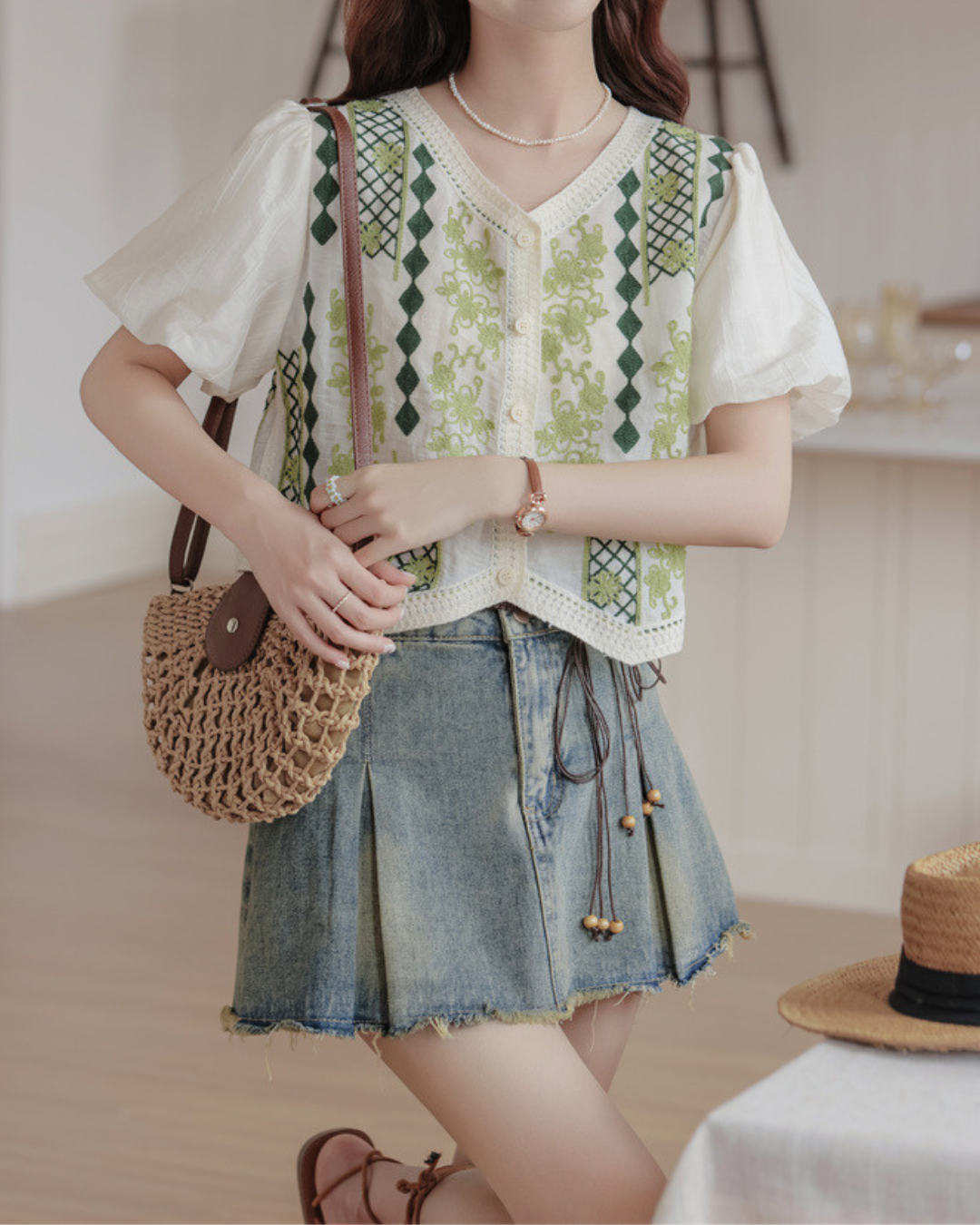 Aster Garden Embroidered Blouse