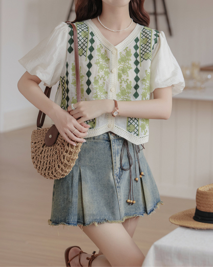 Aster Garden Embroidered Blouse