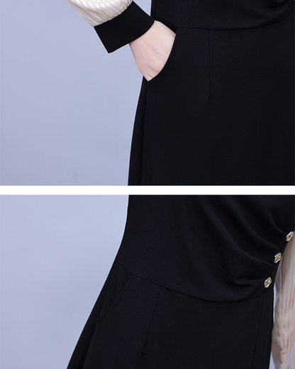 Mira Line Contrast Wrap Dress