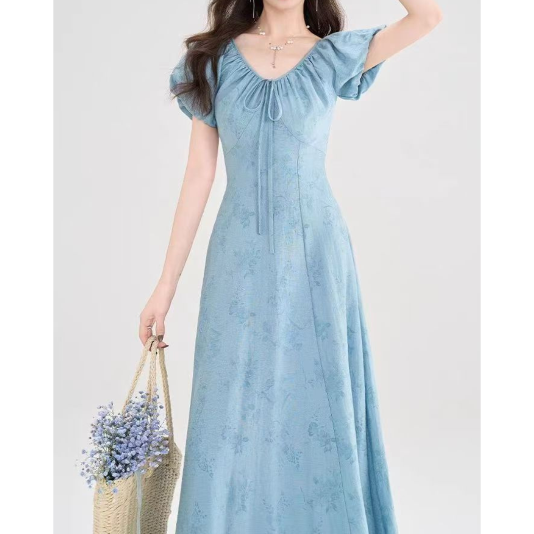 Willow Mist Drawstring Dress