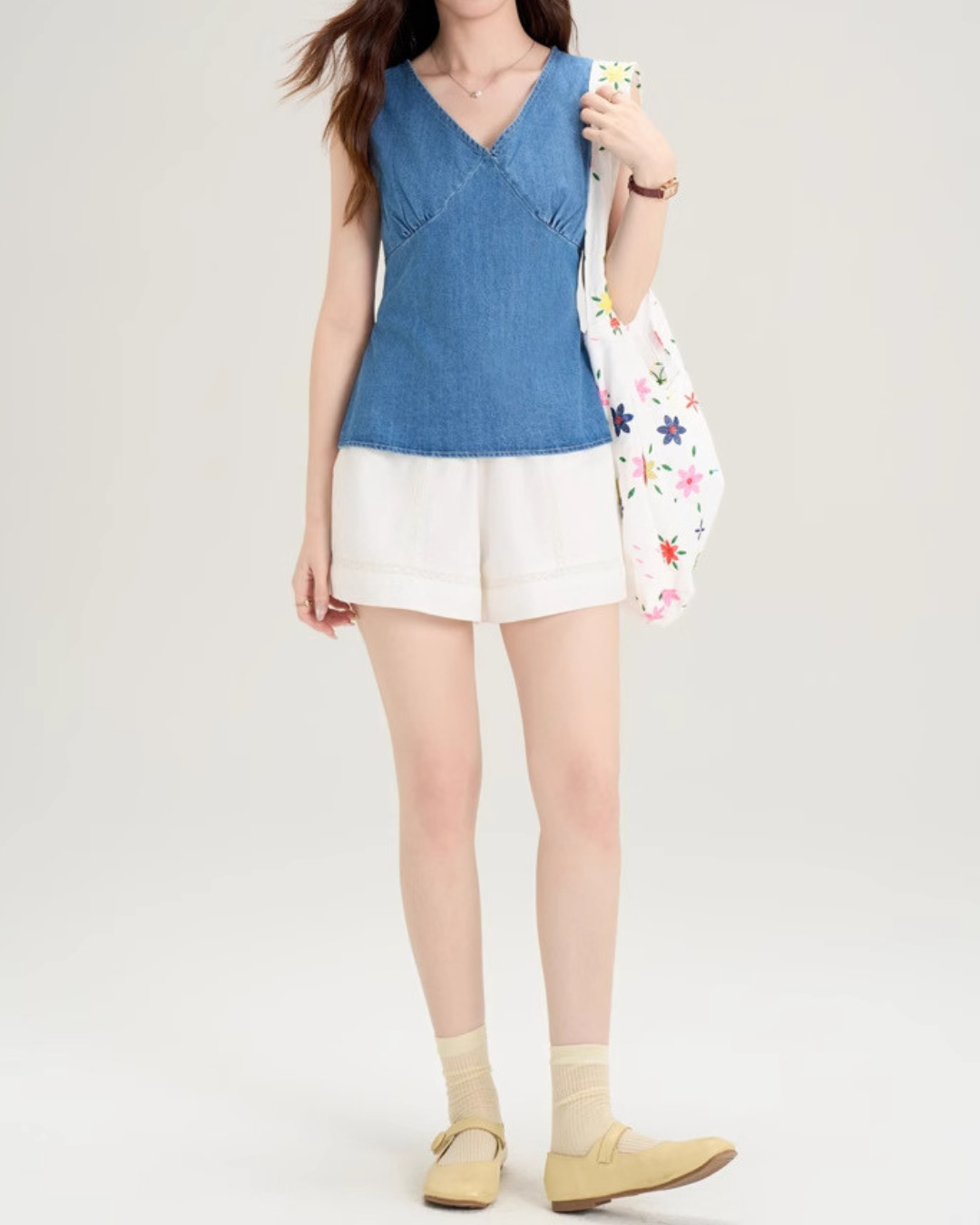 Emery Wrap Back Denim Vest