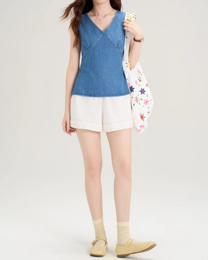 Emery Wrap Back Denim Vest
