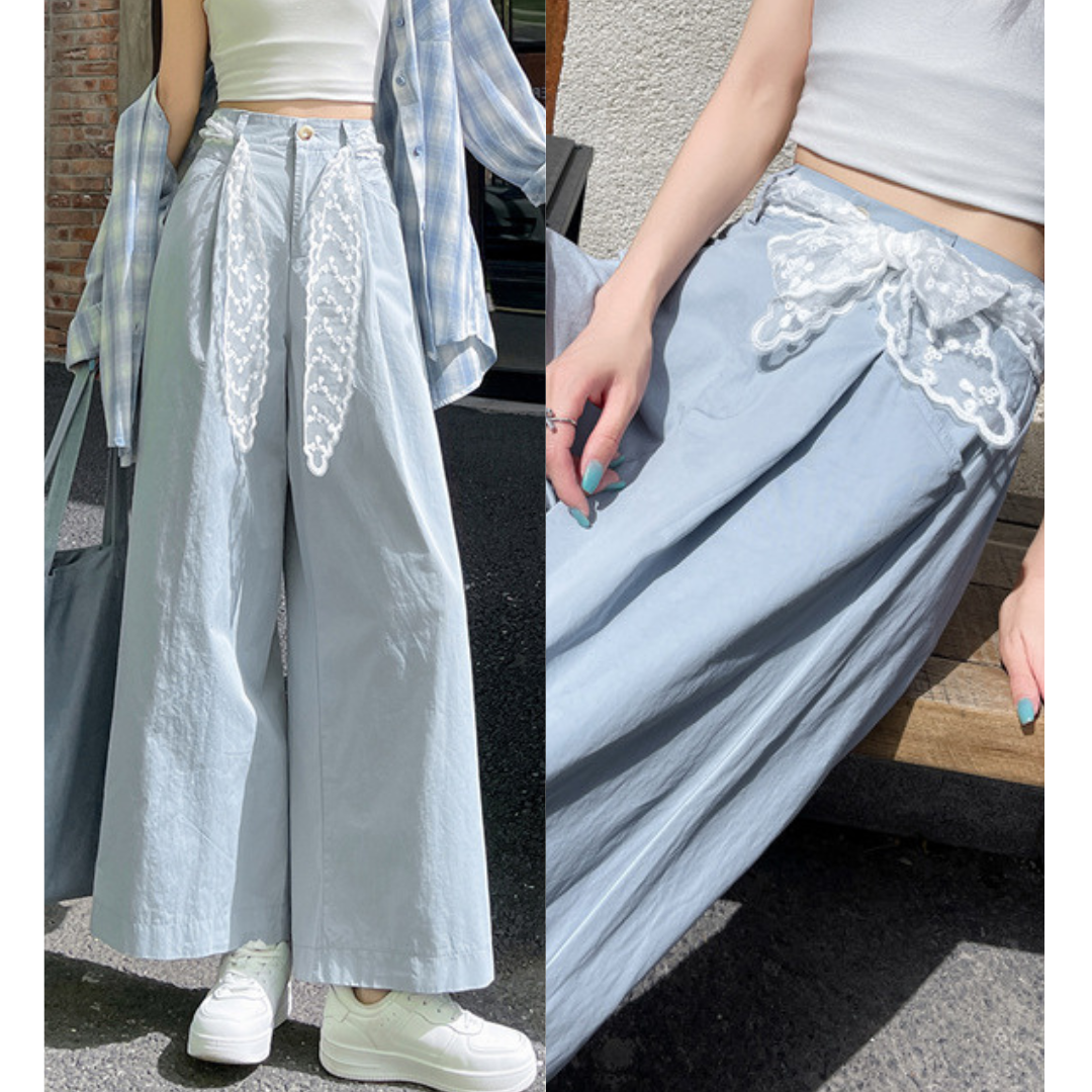 Liora Lace Bow Cotton Trousers