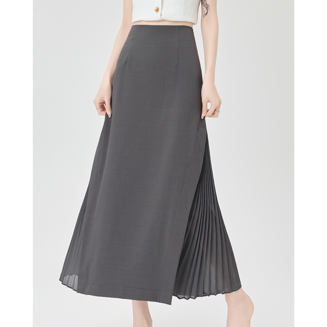 Lina Sheer Panel Midi Skirt