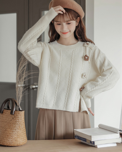 Fleur Twist Knit Sweater