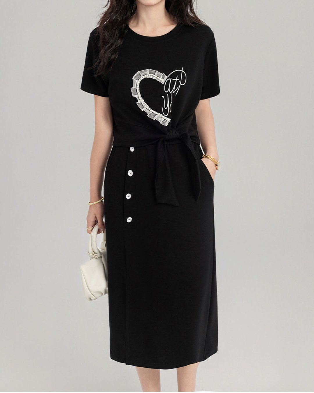 Nola Soft Heart Skirt Set