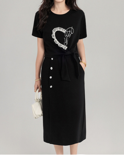 Nola Soft Heart Skirt Set