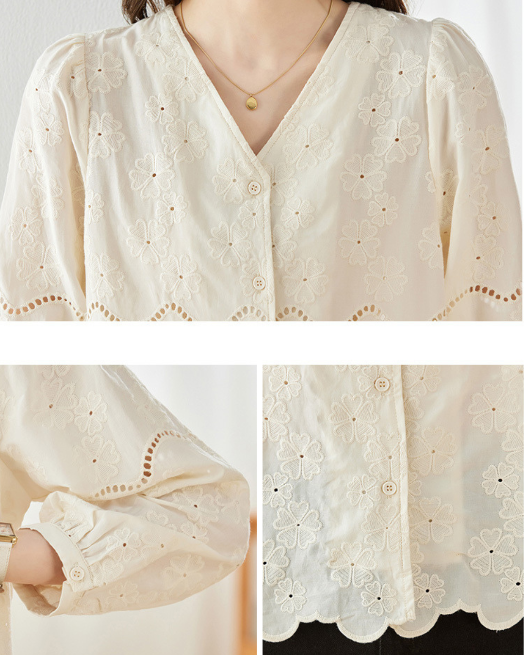 Elodie Petal Eyelet Blouse