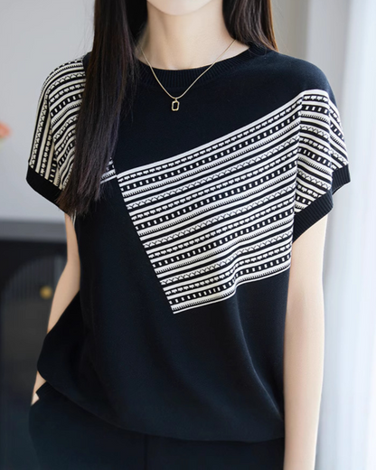 Amelie Soft Geo Stripe Knit Top