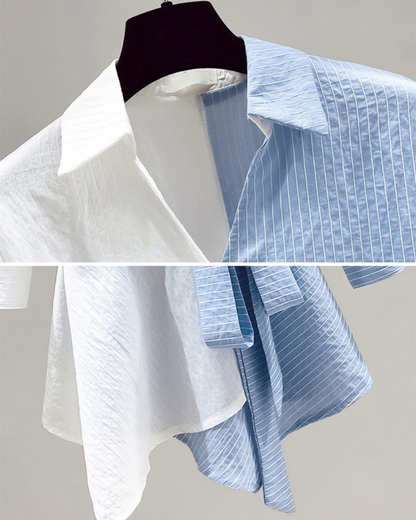 Elara Dual Tone Wrap Blouse