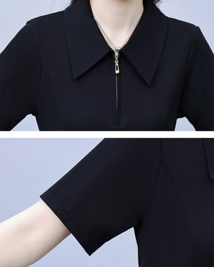 Lyna Sharp Collar Flare Dress