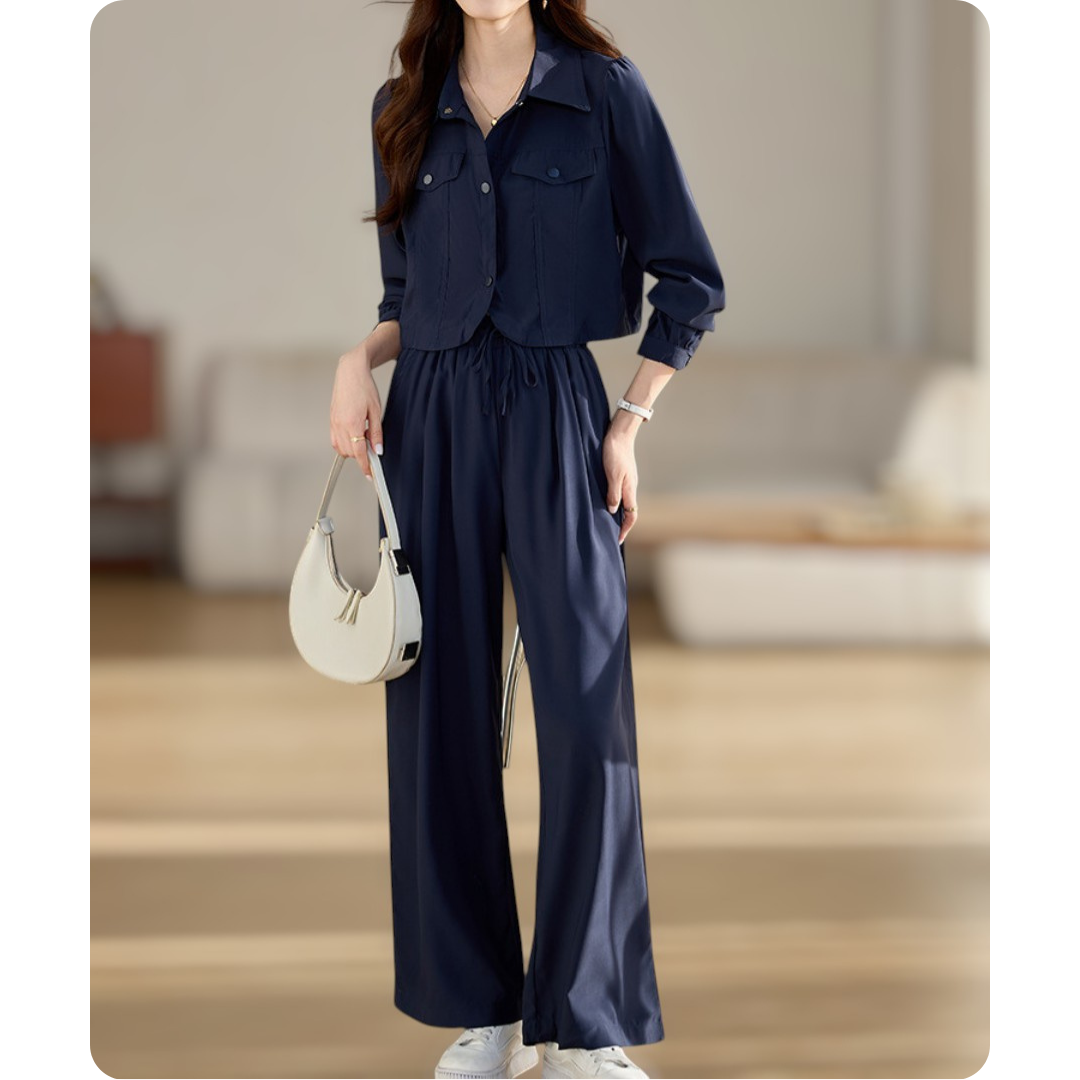 Solene Ease Pocket Shirt Set