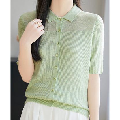 Irene Soft Rib Collar Knit