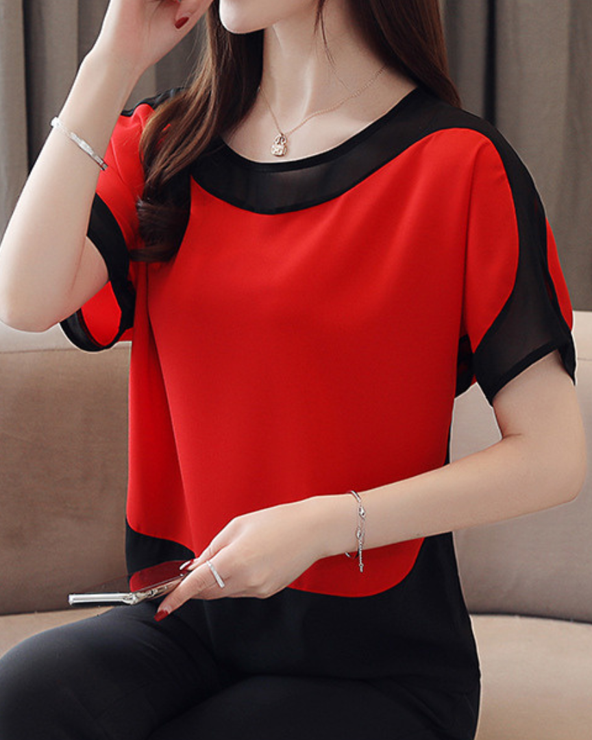Mira Soft Contrast Flow Shirt