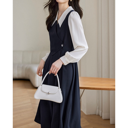 Mina Contrast Panel Midi Dress