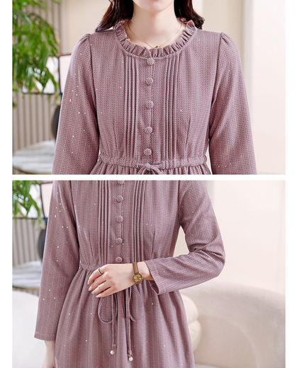 Lyra Dot Ruche Waist Dress