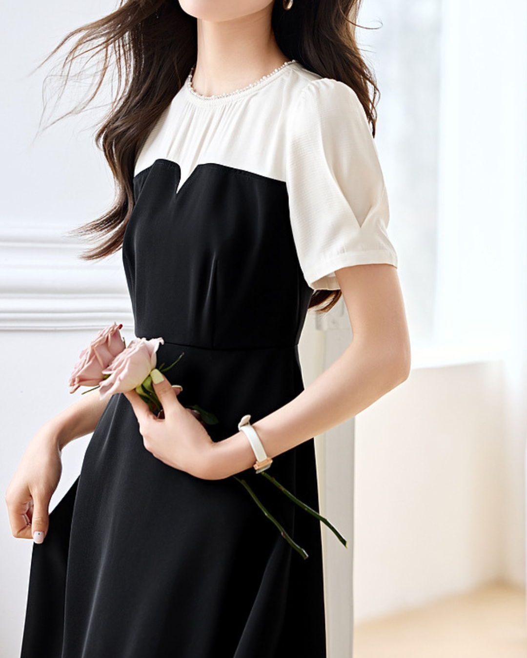 Elise Soft Contrast Day Dress