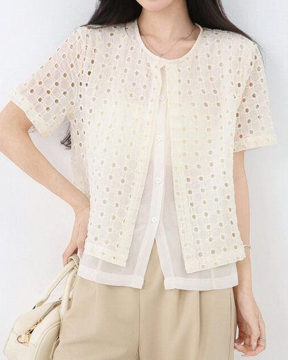 Emery Dot Mesh Layer Shirt