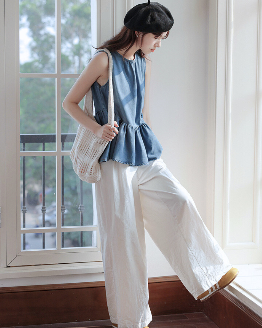 Lora Soft Tie Peplum Top