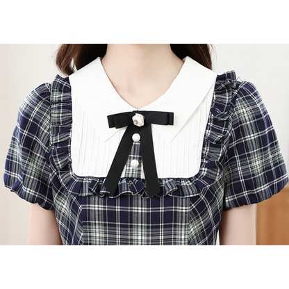 Livia Soft Check Pleat Dress