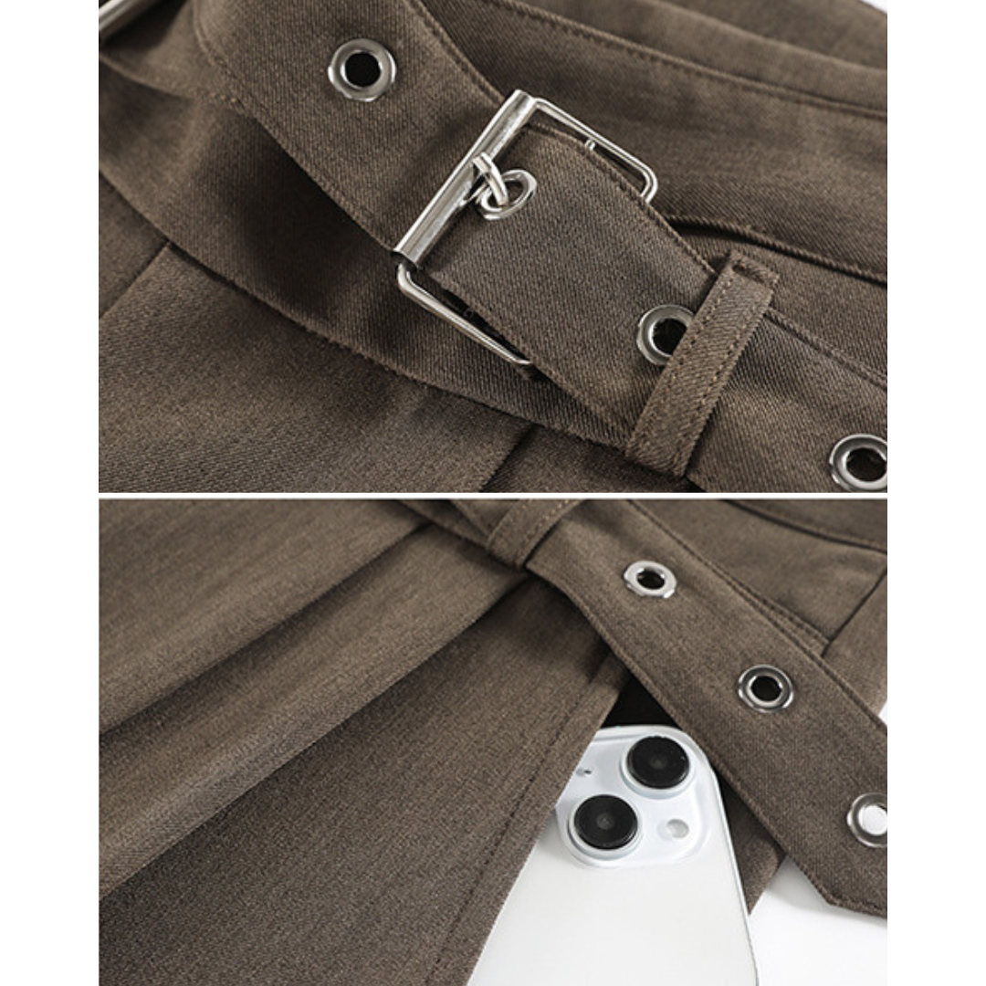 Arden Buckle Waist Wide Trousers
