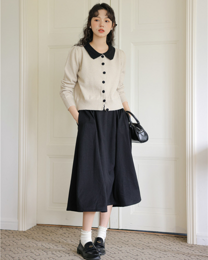 Elodie Soft Collar Knit Cardigan
