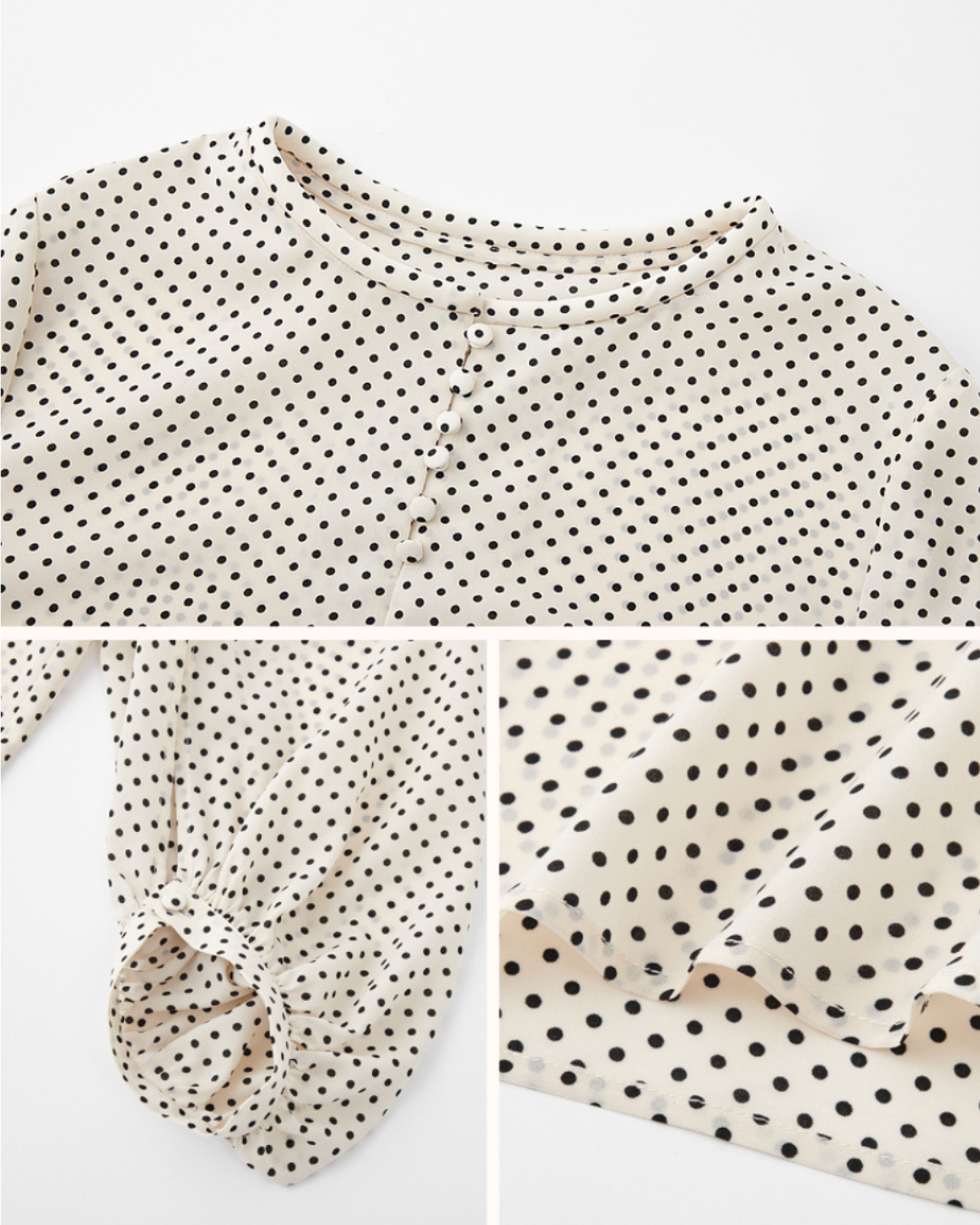 Elodie Light Dot Gather Blouse