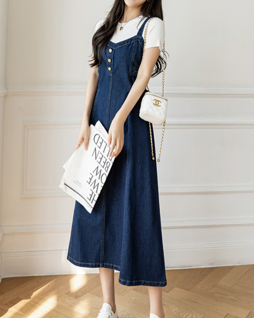Cleo Soft Button Denim Dress