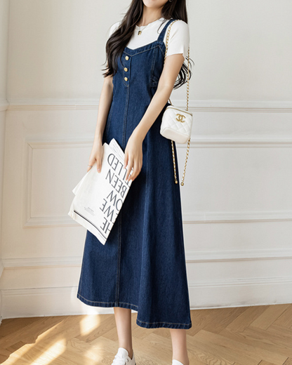 Cleo Soft Button Denim Dress